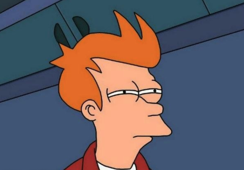 Fry dudando entre dos opciones