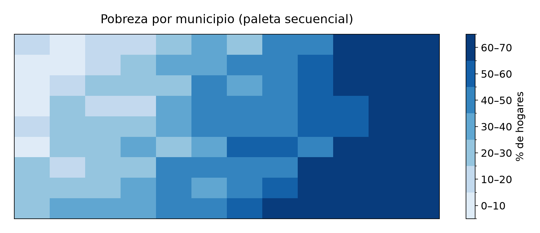 El mismo mapa con paleta secuencial